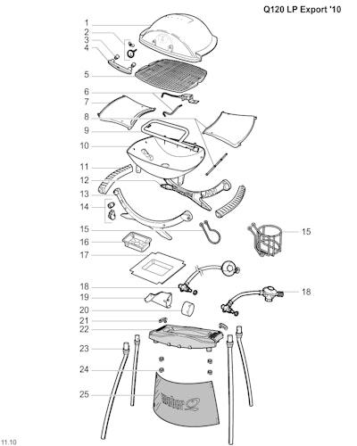 Weber Q 120 Silver w/Stand (DE)