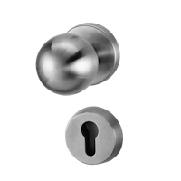 Griffwerk SCHUTZROSETTEN-GARNITUR -Edelstahl matt Schutzrosettengarnitur -Knopf R4 -PZ -ohne Kombi-Innenrosettensatz