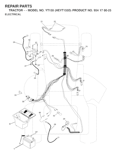 Husqvarna Gartentraktoren YT150, HEYT155D, 954170025, 2000-02
