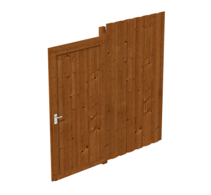 Skan Holz Seitenwand für Leimholz Carports - Deckelschalung - Größe 2 (inkl. Türe), nussbaum