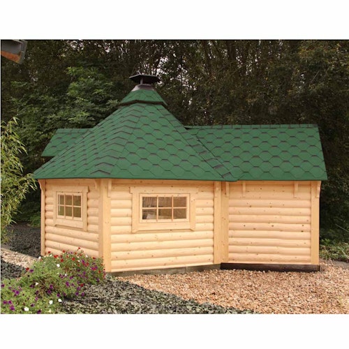 Wolff Finnhaus Grillkota 9 de luxe mit Anbau