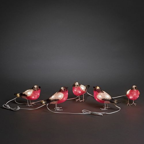 Konstsmide Weihnachtsbeleuchtung  LED Acryl Rotkehlchen 5er-Set