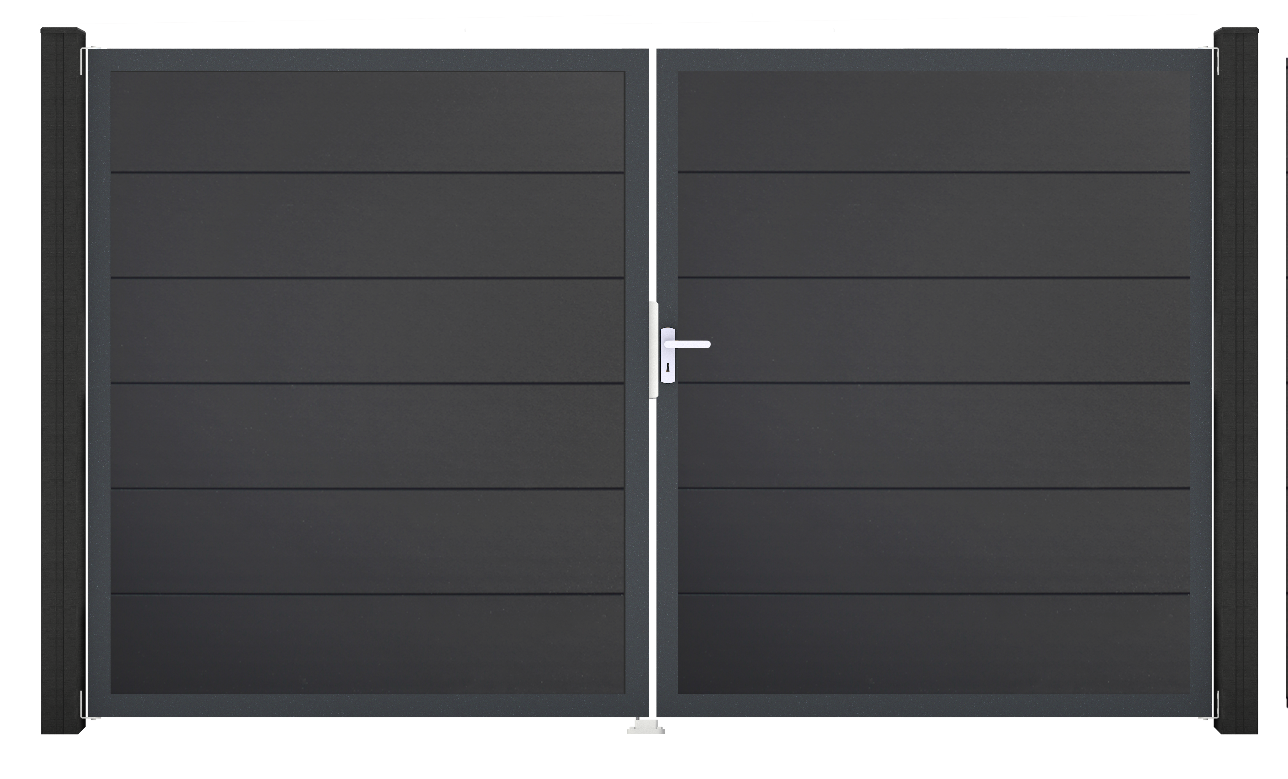 GroJa BasicLine Tor 2-flügelig , Rahmen Anthrazit DB 703, 3000 x 1800 mm