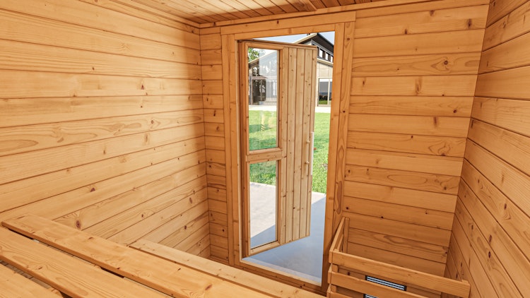 Weka Saunahaus Naantali mit Flachdach - 38 mm Blockbohlen