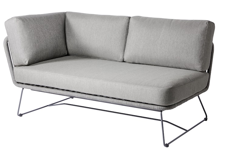 Diamond Garden Lounge-Set MILOS, Sofa + 2x Tisch + Hocker, Edelstahl Dunkelgrau / HPL / Rope Dark Grey / Sunproof (100 % Polypropylen)