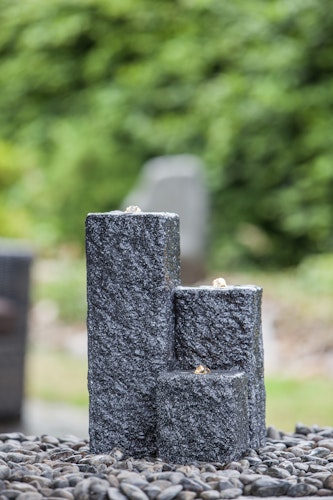 Fountain-Set "Neptun LED",  black color, 59x43x15/25/40cm (016616-03)