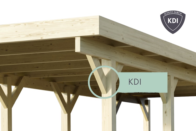 Karibu Carport Doppelcarport Classic Doppel 3 - kesseldruckimprägniert