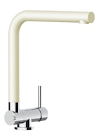 Wasserhahn Vorfenster Küchenarmatur, Umklappbar 4,5 CM, mit 360° schwenkbarem L-Auslauf, Verchromt / Sand Beige