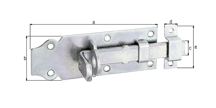 Alberts® Schlossriege galvanisch verzinkt dickschichtpasiviert Platte LxB100x44mm 116750