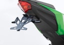 Vorschaubild PROTECH X-SHAPE 125ccm Kennzeichenhalter SET mit Reflektor und Beleuchtung Alu & Stahl Schwarz für KAWASAKI Ninja 125, Z125