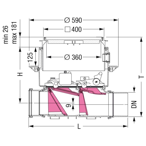KESSEL 84150X - Fäkalien-Rückstauautomat Staufix FKA Komfort DN 150 für Bodenplatte - befliesbare Abdeckung