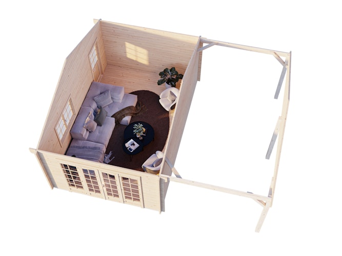 Palmako Gartenhaus Irene 19,0+16,2 m² - 44mm