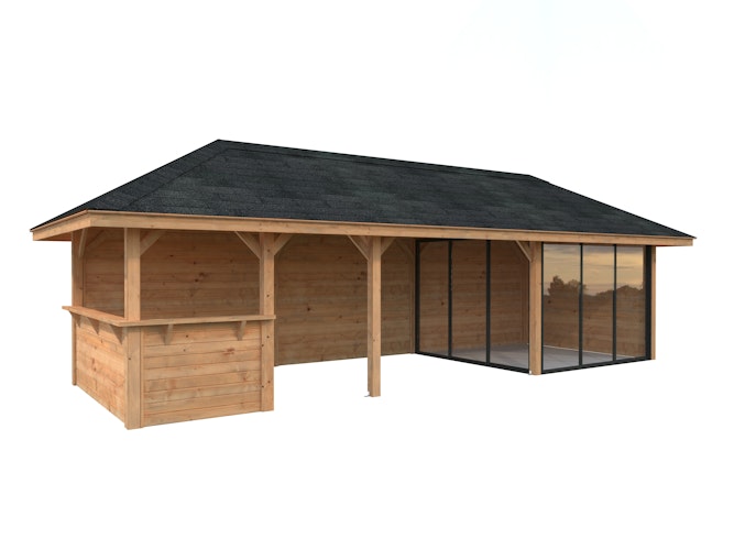 Palmako Pavillon Bianca 24,9 m² Set 515 Slide Plus mit Isolierglas-Schiebetüren