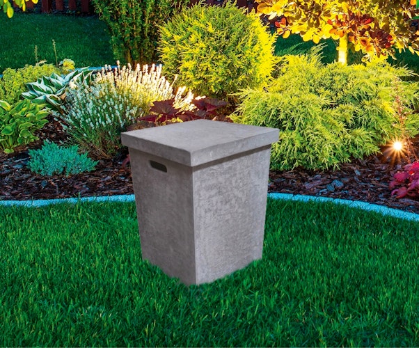Gardenforma Abdeckung eckig für Gasflaschen, Beton-Optik grau Faser-Beton, für 11 kg Gasbehälter