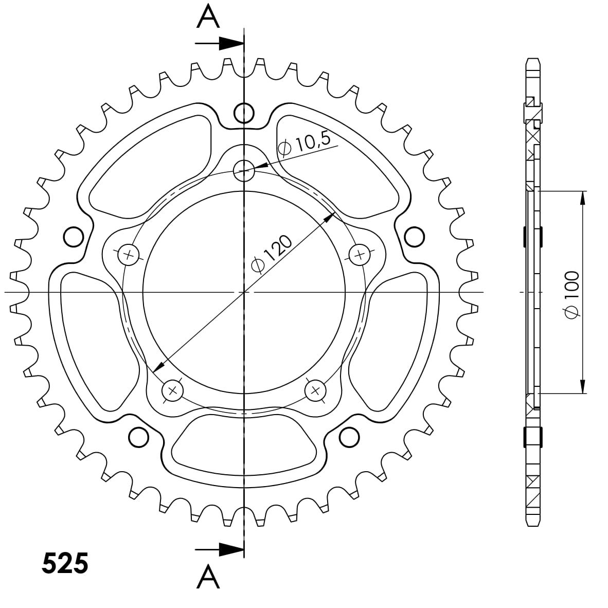 Supersprox Stealth-Kettenrad 525 43Z (Rot)