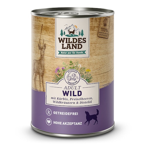 Wildes Land Hundenassfutter 400g