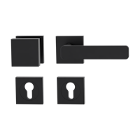 GRIFFWERK Wechselgarnitur MINIMAL MODERN Schraubtechnik GK4 Rosetten eckig Knopf SQUARE Graphitschwarz R