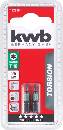kwb 2 Bits 25mm Torx 10 Torsion SB 122210