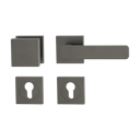 Vorschaubild GRIFFWERK Wechselgarnitur MINIMAL MODERN Schraubtechnik GK4 Rosetten eckig Knopf SQUARE Kaschmirgrau R