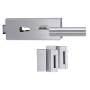 Vorschaubild Griffwerk PURISTO S -Edelstahl matt Ganzglastürbeschlagset -3-teiliger Bandsatz -mit Griff METRICO PROF -EM -PZ