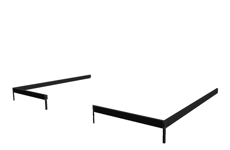 Halls Stahlfundament für Gewächshaus Qube Lean-to - 0,9 m² / 1,3 m² / 5 m² / 7,2 m² Farbe: schwarz