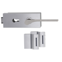 Vorschaubild Griffwerk PURISTO S -Edelstahl matt Ganzglastürbeschlagset -3-teiliger Bandsatz -mit Griff DESM LEAF LIGHT -SG -PZ