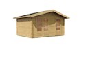 Karibu Woodfeeling Blockbohlenhaus Mittelwandhaus Lagor 1/2- 38 mm