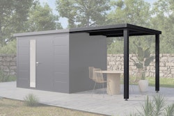 Wolff Finnhaus Terrasse 2323 Anthrazit für Metall Gartenhäuser Ulrik & Linnea