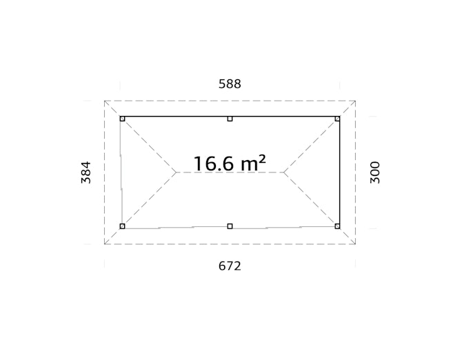 Palmako Pavillon Bianca 16,6 m² Set 202 Slide - 28 mm