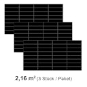 Vorschaubild Revét Vinyl Wandfliese Butcherblock Schwarz Hochglanz 120 x 60 cm