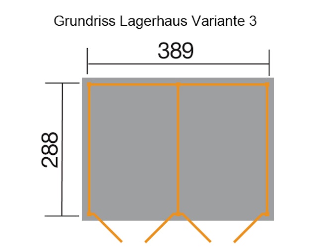 Weka 20 mm Flachdachschuppen Lagerhaus 607 3