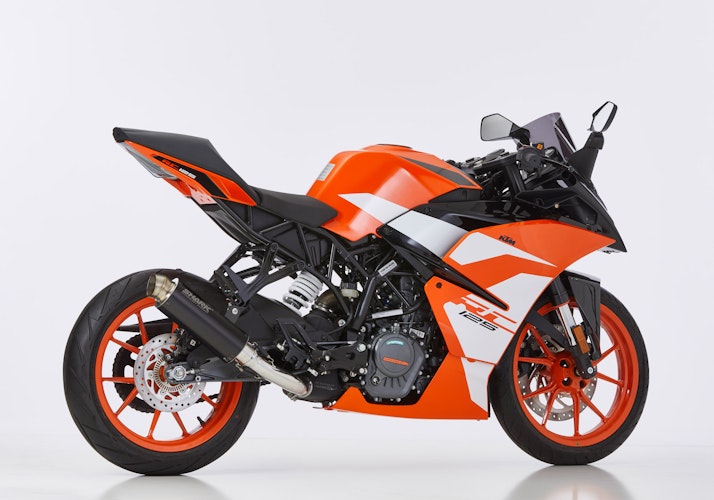 SHARK SLIP-ON Aluminium eloxiert schwarz SRC 4 für KTM 125 Duke,250 Duke,390 Duke,RC 125,RC 390 EURO4  