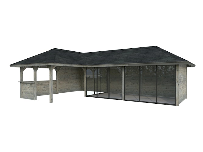 Palmako Pavillon Bianca 33,2 m² Set 520 Slide Plus mit Isolierglas-Schiebetüren