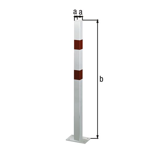 Alberts® Absperrpf. Standard SK fvz.,weiß,2 rote Ringe,2 Ösen, Aufschr.,Pf. 70x70 mm 783235