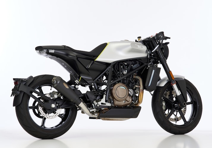 SHARK SLIP-ON Edelstahl beschichtet/Carbon schwarz-matt DSX-7 für HUSQVARNA Svartpilen 701,Vitpilen 701 EURO4  