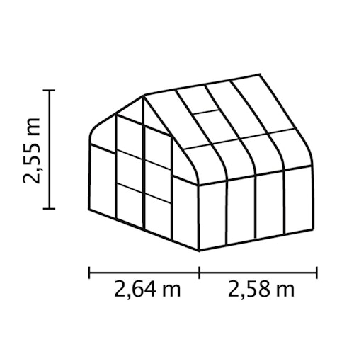 Vitavia Gewächshaus Dione/Diana 8300 inkl. 2 Dachfenster und Stahlfundamentrahmen - 8,3 m²