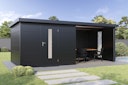 Vorschaubild Wolff Finnhaus Seiten-/Rückwand 30 Metall Anthrazit mit Lichtausschnitt