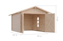 Vorschaubild Karibu Garage Blockhausgarage 28 mm natur