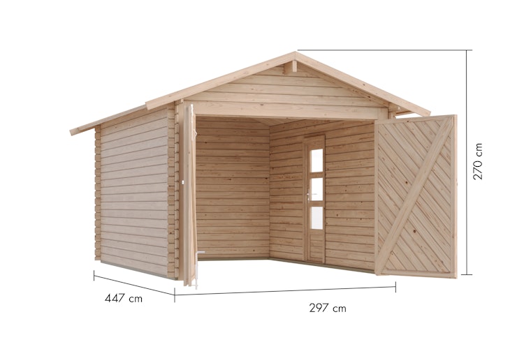 Karibu Garage Blockhausgarage 28 mm natur
