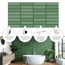 Vorschaubild Revét Vinyl Wandfliese Butcherblock Grün Hochglanz 120 x 60 cm