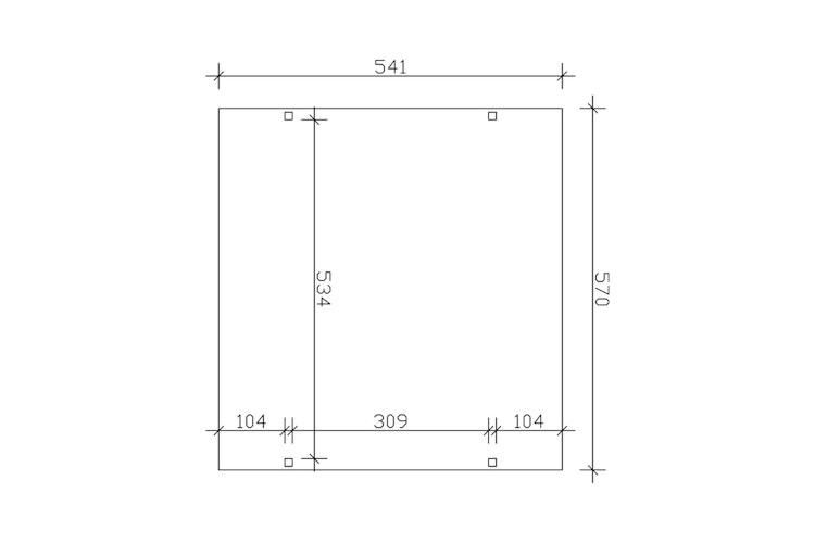 Skan Holz Westerwald Design Doppelcarport aus Leimholz Breite 570 cm
