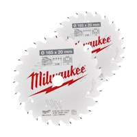 Milwaukee Kreissägeblatt Holz für Akku-Handkreissägen Doppelpack 2x 160/20 mm Z40 Wechselzahn 4932492433