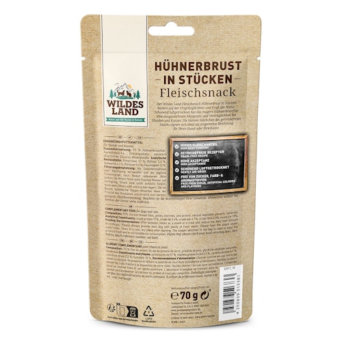 WILDES LAND Katze 70g Hühnerbrust in Stücken