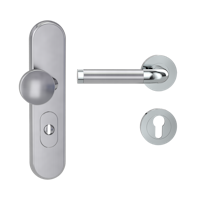 Griffwerk Kombi-Schutzbeschlag TITANO SB_882 mit Griff SIMONA 72mm Zylinderabdeckung Tür 38-50mm L SIMONA Chrom