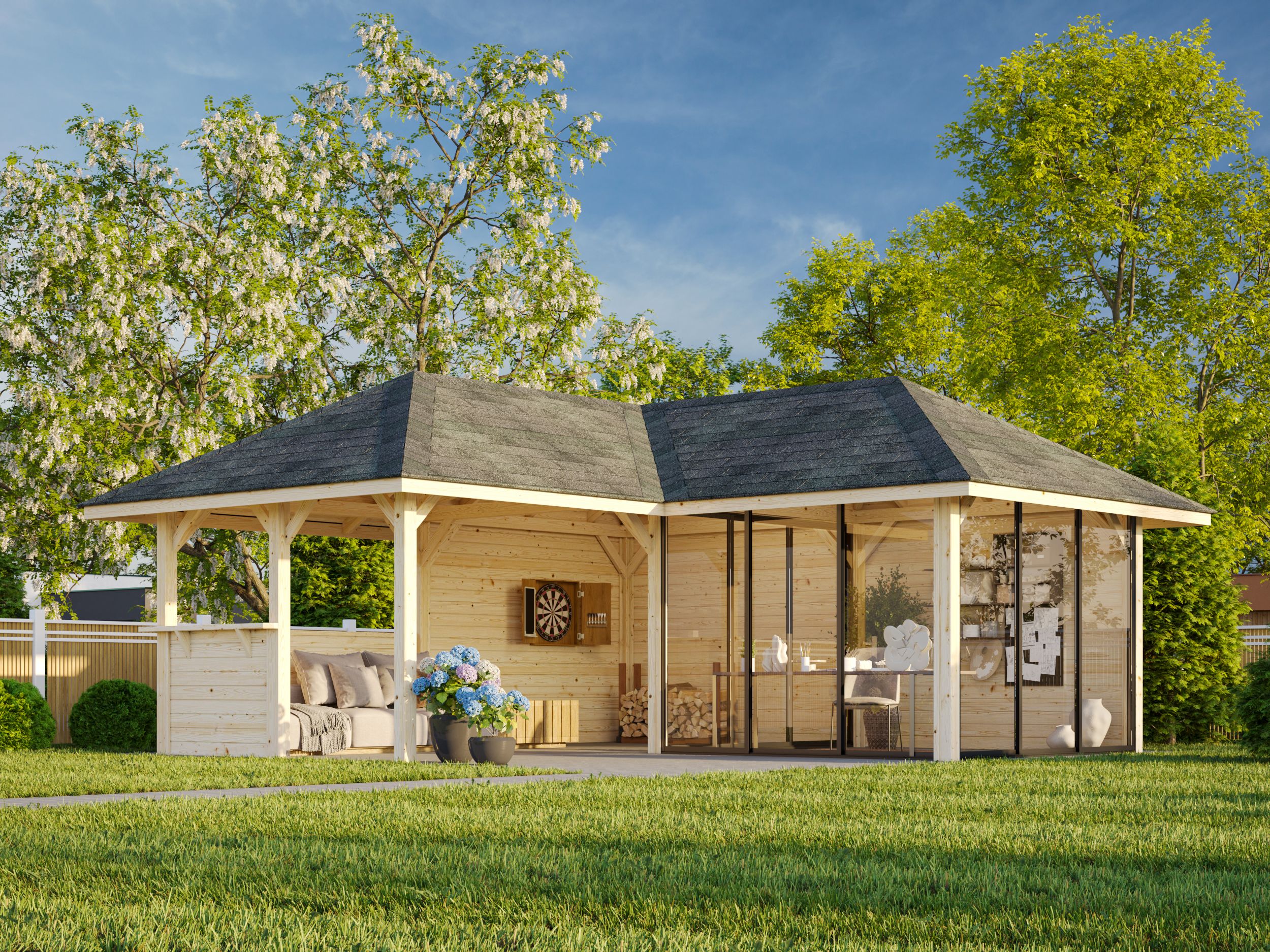 Palmako Pavillon Bianca 24,9 m² Set 210 Slide - 28 mm