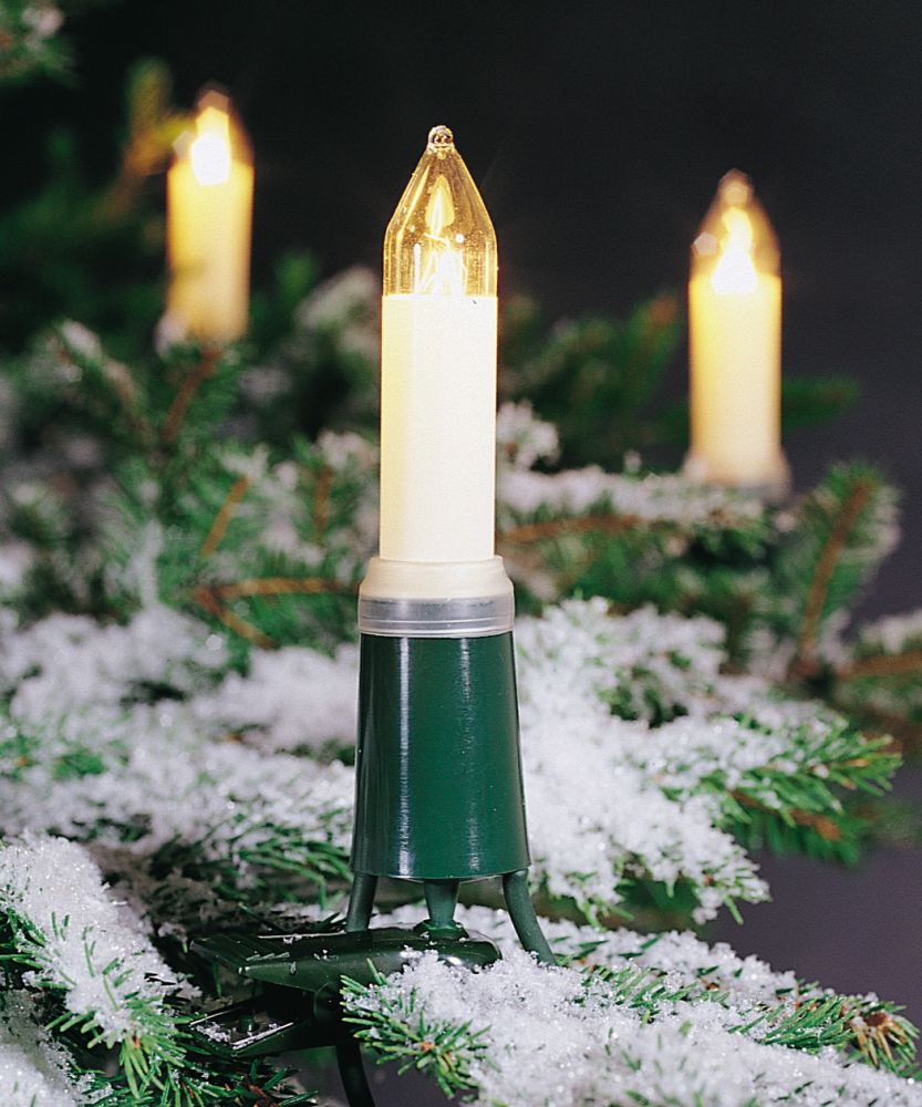 Konstsmide Weihnachtsbeleuchtung  Baumkette Schaftkerzen teilbarer Stecker