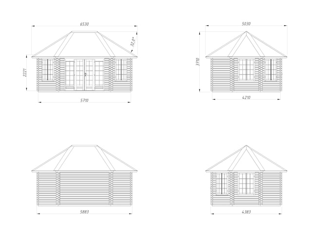 Palmako Pavillon Hanna 20,3 m² - 44 mm