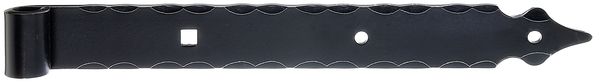 Alberts® Ladenband m.Zierspitze 400x45mm ⌀16mm randgehämmert schwarz