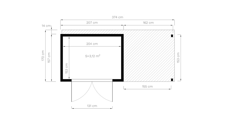 Bertilo Gerätehaus Box 2 Plus - 18 mm