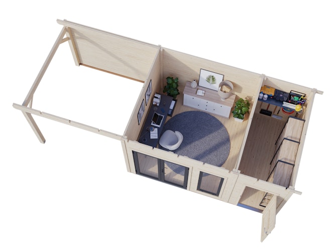 Palmako Gartenhaus Aurelia 12,4+7,9 m² - 44 mm